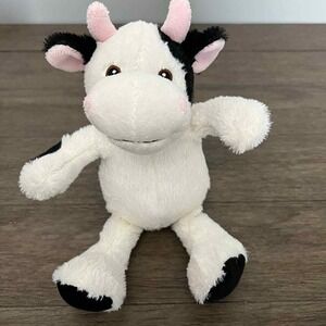 Zoovenir White & Black Sitting Cow Plush